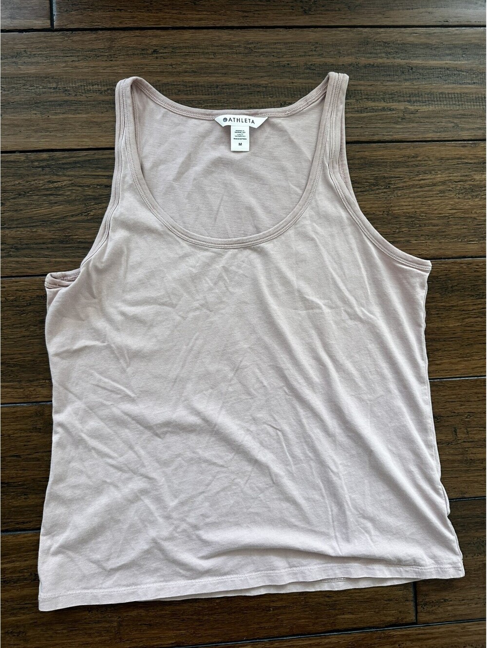 Athleta Women's Light Pink Tank Top Athletic Style Size M 100% Cotton